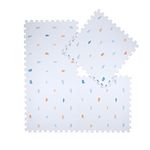 Kind and Me Baby Play Mats Kids Playing Mats Cushion Foam Interlock Floor Tiles for Infants Toddlers Kids Children 610x610x12mm (Set of 6, 24 Sqft, Terrazzo on Powder Blue)