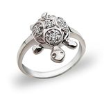 MJ 925/92.5 Sterling Silver Good Luck Tortoise/Turtle Finger Ring Embellished with CZs for Men and Women (16)