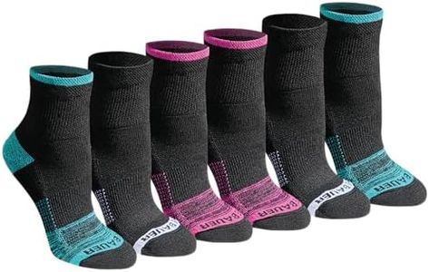 Eddie Bauer Women's Dura Dri Moisture Control Quarter Socks, Black Assorted (6 Pairs), Medium