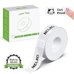 NELKO P21 Label Maker Tape, Adapted Label Print Paper, 14x40mm (0.55"x1.57"), Standard Laminated Office Labeling Tape Replacement, Multipurpose of Home, Office, School, 180 Labels/Roll, Transparent