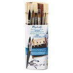 Raphael Mini Travel Brush Set, Bamboo, Synthetic, Natural, Round 0, Round 2, Flat 0, Flat 2, Filbert 1, Mop 4