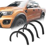 JHCHAN Wheel Arch for Ford Ranger Accessories 30mm Extra Tyre Coverage Wheel Arches Fender Flares Extensions Kits Body Styling (For 2015-2022 Without Park Assist Double Cab Truck)