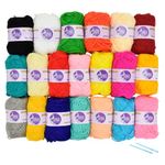 Asian Hobby Crafts Wool Yarn for Knitting and Crochet Making (Multi 20)