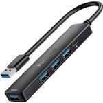 VIENON 5-Port USB 3.0 Hub, USB Extender USB Splitter with 5V USB-C Power/Data Port, USB Extender for A Port Laptop, PC, PS4/5, Xbox, Car and More