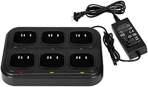 SAMCOM Six Way Charger Multi Unit Rapid Gang Charger Station with Removable AC Adapter Compatible with FPCN30A Walkie Talkie and Battery (1 Pack)