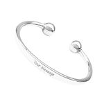 Quality 925 Sterling Silver Baby Kids Torque Bangle/Personalised ID Bangle/Genuine Sterling Silver/Adjustable/Hypoallergenic/Any Name or Message/Customised for All Occasions- KIMNKIM A13