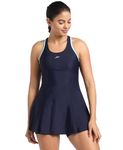 Speedo Women's Endurance Racerback Swimdress with Boyleg - Truenavy & Marine Blue