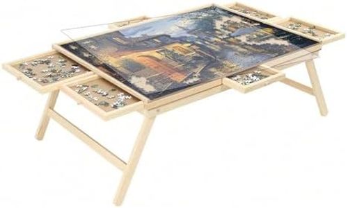 Social Hike Puzzle Board Table 1500 pcs - Folding Legs 6 Drawer with Cover