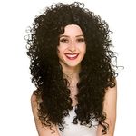 Wicked Costumes Adult Black Long Curly Fancy Dress Wig