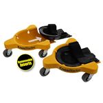 Milescraft 1603 Knee Blades-Durable Heavy-Duty Knee Pads with 3 Casters & Comfortable Gel Cushions for Unisex Adult, Full 360 Degree Turn Capability Without Lifting from the Floor- Yellow-Ideal for