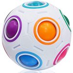 Coolzon Magic Rainbow Ball,Ball Speed cube Puzzle Ball Cube Brain Teasers Educational Toy Stocking Filler For Kids & Adults, White