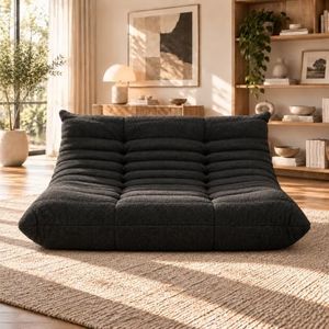 WHGBJA Loveseat Bean Bag Chair for Adults, Comfy Beanbag with Memory Foam