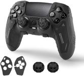 GesTac Tactical PS5 Edge Controller Skin Set, Anti-Slip Silicone Protective Cover Skin Case Compatible with PS5 Edge Wireless Controller with 2 Thumb Grip Caps - Ghost Gray