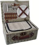 Antique Wash Willow Picnic Hamper /