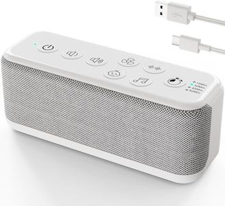 Sound Machine for Adults , USB Rechargeable White Noise Machine for Office Privacy & Noise Canceling, 42 Soothing Sound with Lullabies & Fan Sounds, Auto-Off Timer & 8-Level Volume Control