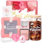 ANTREATU Not A Day Over Fabulous Gifts for Women，Birthday Gifts for Women - SPA Birthday Gifts Baskets with Glass Cups for Women Her Friends Coworkers Wife Mom