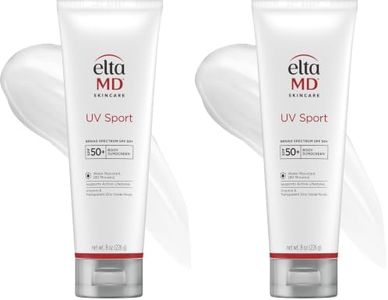EltaMD UV Sport Sunscreen Lotion,SPF 50 Body Sunscreen,Water and Sweat Resistant,Oil-Free,Zinc Oxide Formula,8 oz Tube,(Pack of 2)