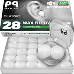 PQ Wax Earplugs for Sleep - 28 Silicone Wax Earplugs for Sleeping, Swimming, Shooting, Snoring, Sound Blocking Level 32 dB, Noise Cancelling Womens Ear Plugs