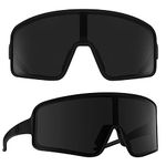 MAXJULI Polarized Sunglasses for Men Women, Windproof Outdoor Sports Cycling Running UV400 Protection Sun Glasses (Blcak/Gray Lens)