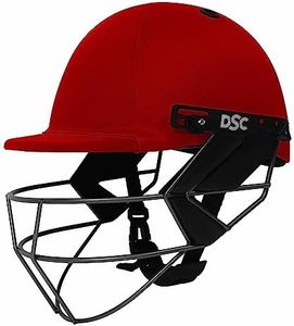 DSC FORT44 Cricket Helmet for Men & Boys (Adjustable Steel Grill | |Color: Red | Light Weight | Size :Extra Large