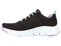 Skechers Women's Arch FIT Sneaker, Black Knit/Lavender Trim , 5 UK medium