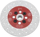 eMagTech 1x Diamond Cutting Disc 125mm x M14 Double Sided Vacuum Brazed Diamond Blade Blade Width 23mm Diamond Grain 45/50 for Angle Grinder for Marble Granite Concrete Porcelain Tiles