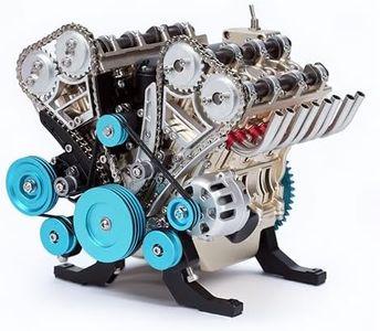 TECHING v8 Engine Model kit That Works Metal Mechanical Metal Assembly DIY Car Engine Model Kit 500+Pcs Educational Experiment (8 Cylinder Engine)