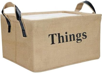 Belle Vous Cesta de Almacenaje - Cesto Organizador de Almacenamiento Plegable con Asas de 40 x 30 x 20 cm - Cestas Organizadoras de Yute para Armario Baño Salón o Habitación