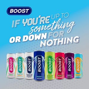 Boost Energy Drink, 24 x 250ml Cans – Original Flavour