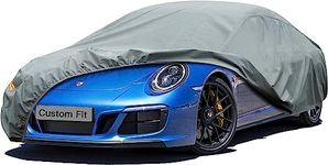 Kayme Heavy Duty Car Cover Waterproof Breathable, Outdoor 5 Layers Full Cover Sun Dust All Weather Protection, Universal Fit Porsche 911 996 997 991 992, Jaguar X-type, XE, etc. (450 to 470 cm)