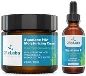 QRxLabs Pure Plant-Based Squalane Duo: Oil & Cream. Certified Organic ECOCERT/USDA, Sugarcane-derived. Nourishes Face, Body, Skin, & Hair - 2 fl oz / 60 ml eac