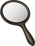 Jetec Hand Mirror Double Sided Handheld Mirror 1X/ 2X Magnifying Mirror with Handle Mirror Rounded Shape Makeup Mirror (Black)