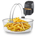 Air Fryer Basket, Steamer Basket for Instant Pot, 304 Stainless Steel Mesh Basket for Instant 6Qt 8Qt Air Fryer, Air Fryer Accessory 8 inch Basket with Handle