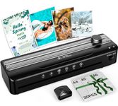 MAXDONE Laminator Machine A4 - Thermal Laminating Machine 4-in-1 Hot and Cold Laminator with Laminating Pouches Paper Trimmer and Corner Rounder No Bubbles Black