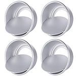 Opopark 4 Pack 4 Inch Round Cake Tin Set with Loose Base Non-Stick Aluminum Cake Pan with Removable Bottom Baking Mould Pan for Christmas Birtyday Wedding Party Cake Baking