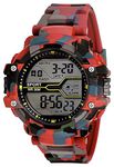 Acnos Polyurethane Premium Red Color Army Shockproof Waterproof Digital Sports Watch For Men Kids Sports Watch For Boys - Military Army Watch For Men, Black Dial, Red Band