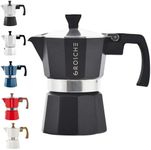 GROSCHE Milano Stovetop Espresso Maker Moka Pot 3 espresso Cup - 5 oz, Black - Cuban Coffee Maker Stove top coffee maker Moka Italian espresso greca coffee maker brewer percolator