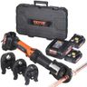VEVOR Mini ProPress Tool, 18V Electric Pipe Crimping Tool for 1/2", 3/4", 1" Copper Pipes, Press Tool Kit with 3 Pro Press Jaws, 2pcs 2AH Battery, Fast Charger & Carrying Case