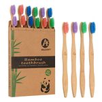 12 pack Bamboo Toothbrushes, Biodegradable Bamboo Toothbrush, BPA Free Soft Bristles Toothbrushes, Eco-Friendly Compostable Natural Wooden Toothbrush, Organic Charcoal Wood ToothBrushes (Multi-color)