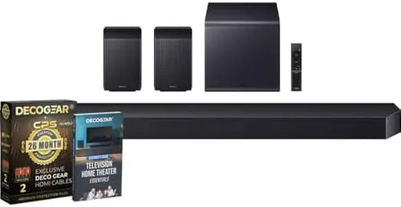 Samsung Q Series Soundbar HW-Q990F 11.1.4 ch Subwoofer + Rear Speaker (2025) Q-Symphony Bundle with CPS Exclusive 26 Month Protection Pack & Deco Gear Complete Home Theater Beginner's Guidebook