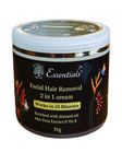 Essentials' - Facial Hair Removal Cream - Unisex - enriched with almond oil, Vit E & aloevera - Removes hair in 10 minutes - no pain, no irritation, long lasting moiture -2 in 1-75g