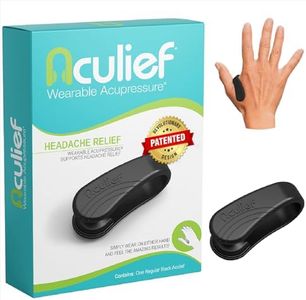 Aculief 1-Pack Natural Headache, Migraine, Tension Relief Wearable, Supporting Acupressure Relaxation, Stress Alleviation, Tension Relief and Headache Relief (Regular/Black)