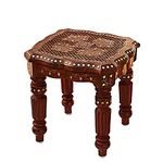 WoodivaBeautiful Antique Wooden Foldable Side Table | End Table | Plant Stand | Stool | Living Room Kids Play Furniture Table (12x12x12) inches