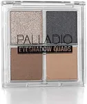 Palladio Eyeshadow Quads, Velvety Pigmented Blendable Matte, Metallic & Shimmer Finishes, Creamy Formula, Four Way Quad Eye Shadow Palette, Talc-Free (Party Rocker)