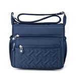 Womens Multi Pocket Casual Waterproof Crossbody Handbags Shoulder Messenger Bag for Travel Hiking Daily (Royal blue)