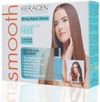 Keragen - Brazilian Keratin Hair Smoothing Treatment Express Home Kit - Blowout Straightening System, with 2 Oz Formaldehyde Free Treatment, 2 Oz Clarifying Shampoo and Aftercare Samples