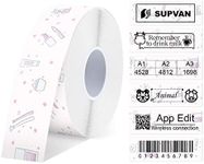 Label Maker Tape SUPVAN E10 Adapted Label Print Paper Refill Size Continous 0.59inx19.68ft Thermal Laminated Waterproof Self-Adhesive Multipurpose Labeling Tape Replacement