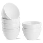 YOLIFE Bouillon Cups (7 Ounce), Small Dessert Bowls, White Porcelain Kitchen Prep Bowls, Soup Dips Sauce Bowls Set of 6, Coffee Cupping, Stackable Microwave and Dishwasher Safe