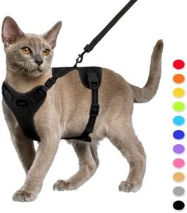 Supet Set di stoviglie per gatti e guinzaglio per gatti a prova di fuga, pettorina regolabile con strisce riflettenti, guinzaglio e pettorina universale per gatti e cuccioli