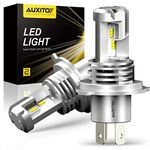 AUXITO H4 9003 HB2 LED Headlight Bulbs, 22000LM Per Set Super Bright 6500K Xenon White for High and Low Beam, Plug and Play, Pack of 2